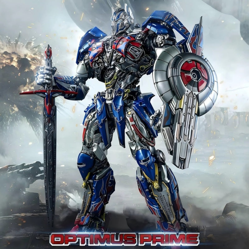 Transformers Optimus Prime Pro Model Kit | Articulated Mecha Action Figure with LED Eyes & Weapon Accessories