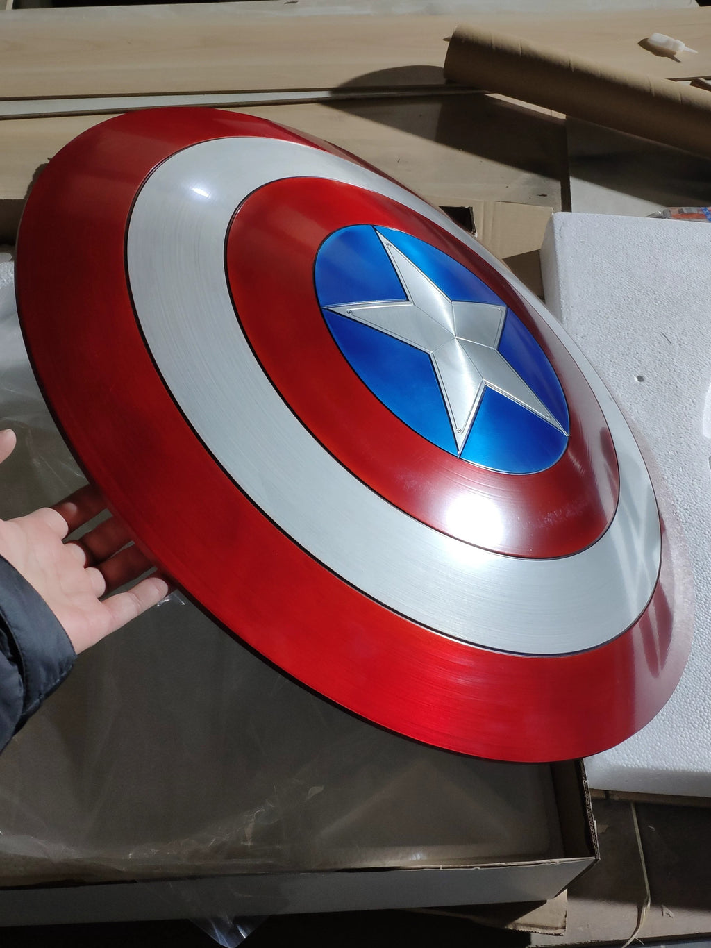 Captain America Shield 2.0 - Full Metal 1:1 Scale Aluminum Reforged Shield - Marvel Hero Prop Replica
