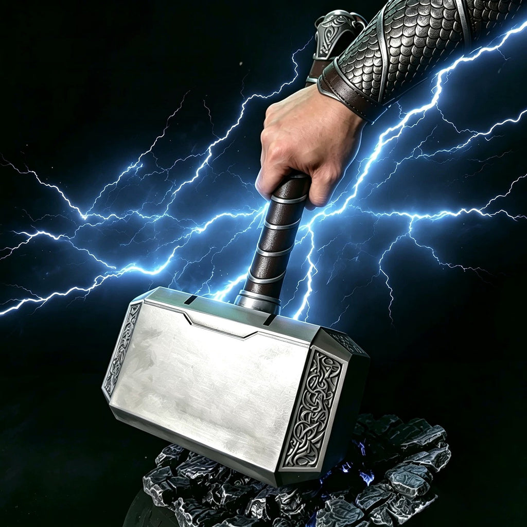 Thor's Hammer Mjolnir – 1:1 Scale All-Metal 2.0 Edition | Desktop Display Collectible | Gift for Men