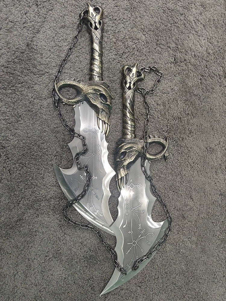 God of War – Blades of Chaos – Kratos Chaos Blades – 1:1 Full Metal – Unsharpened