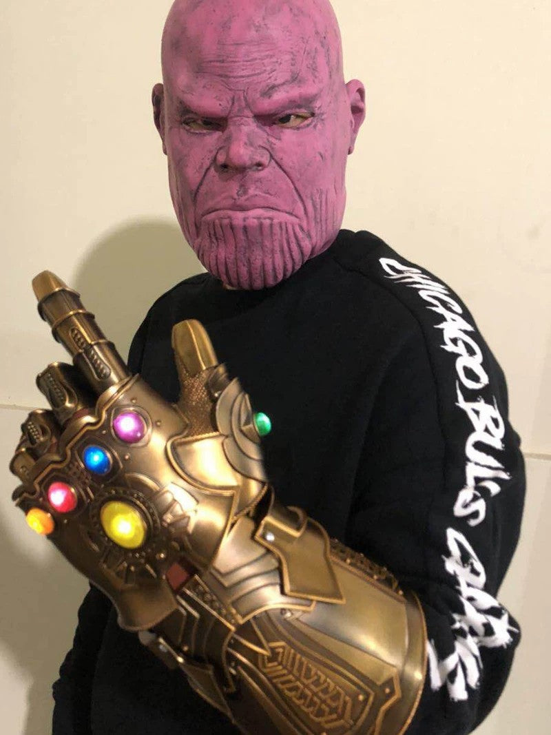 Life-size Metal Infinity Gauntlet Thanos Cosplay - Infinity Gauntlet Iron Man 1:1 Movie Replica Prop with Magnetic Stones
