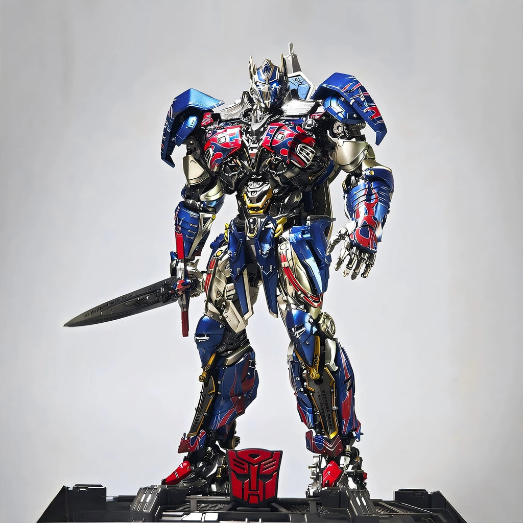Transformers Optimus Prime Pro Model Kit | Articulated Mecha Action Figure with LED Eyes & Weapon Accessories