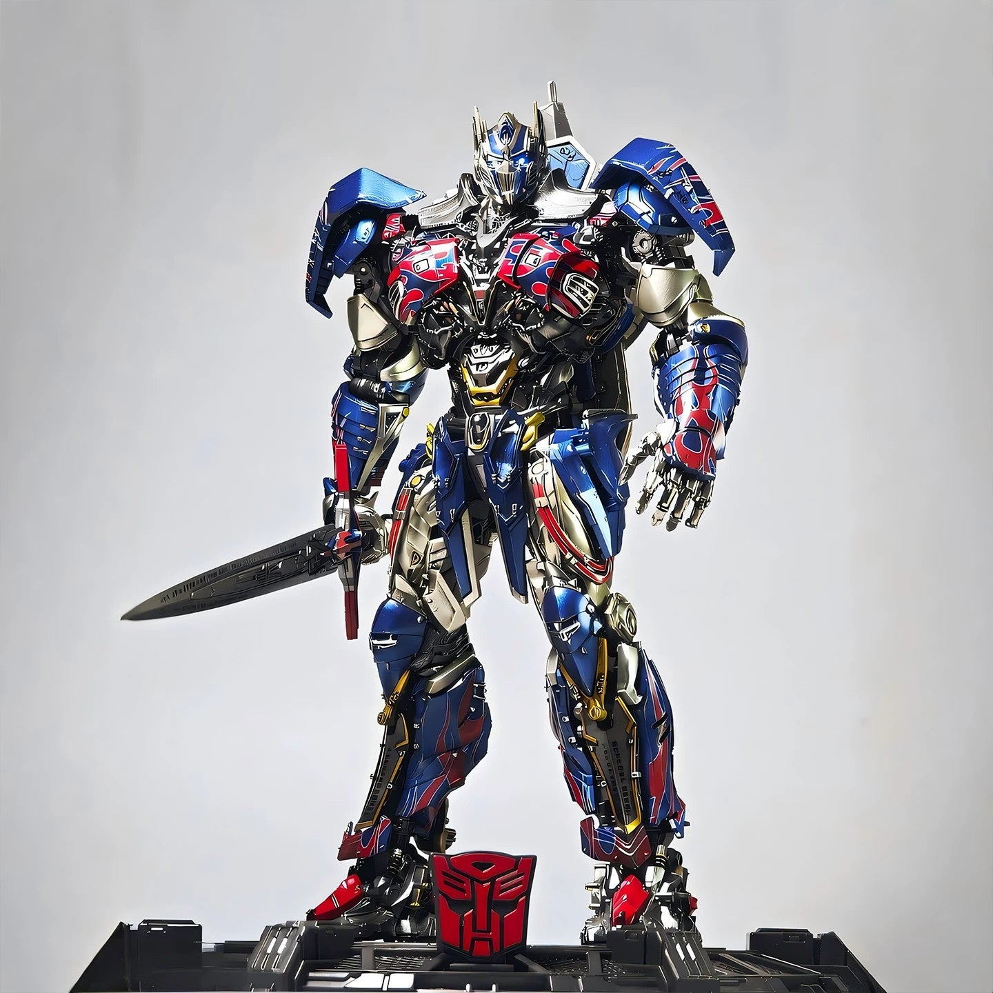 Transformers Optimus Prime Pro Model Kit | Articulated Mecha Action Figure with LED Eyes & Weapon Accessories