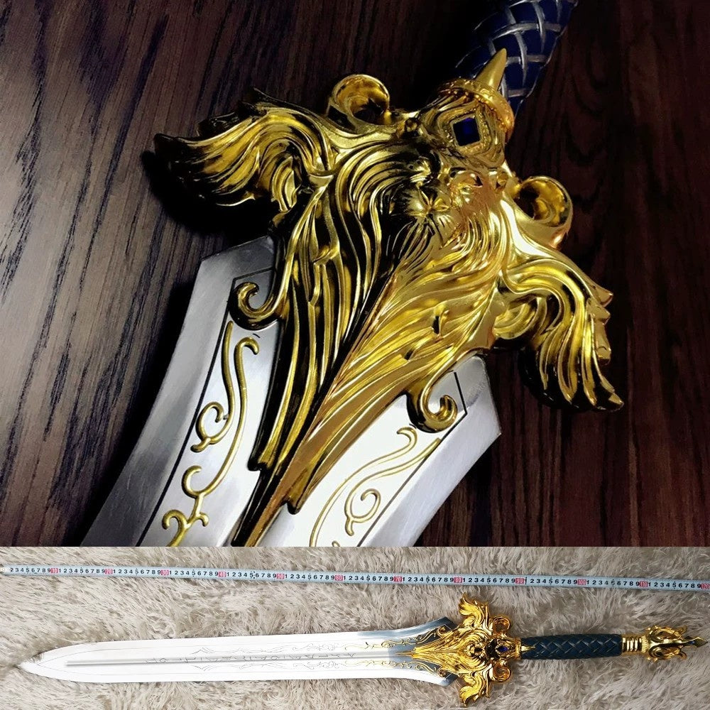 Warcraft Movie – Lionheart Shield of King Llane – Alliance Grand Marshal Sword &amp; Shield Set – 1:1 Scale – Unsharpened