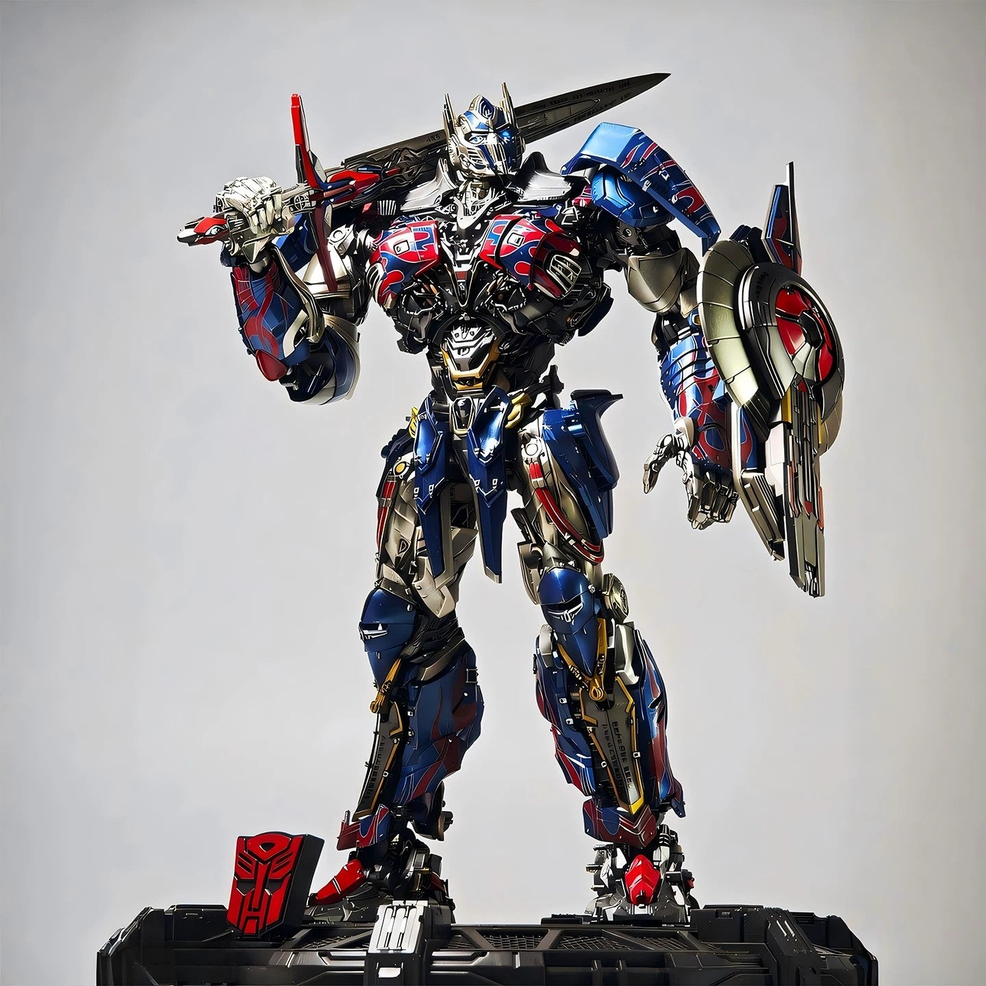Transformers Optimus Prime Pro Model Kit | Articulated Mecha Action Figure with LED Eyes & Weapon Accessories