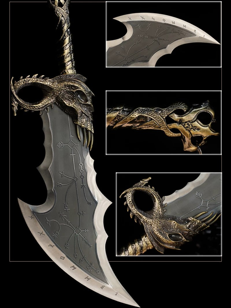 God of War – Blades of Chaos – Kratos Chaos Blades – 1:1 Full Metal – Unsharpened