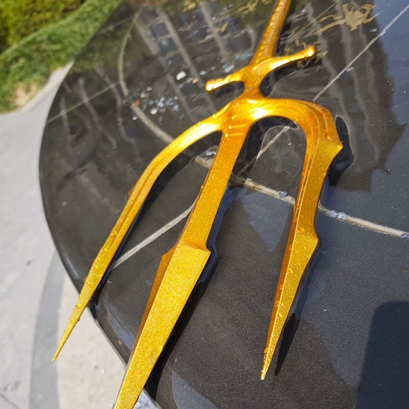 Aquaman Trident of Atlan - Life-size Full Metal Trident - 1:1 Scale Gold Poseidon Spear - King of Atlantis Costume