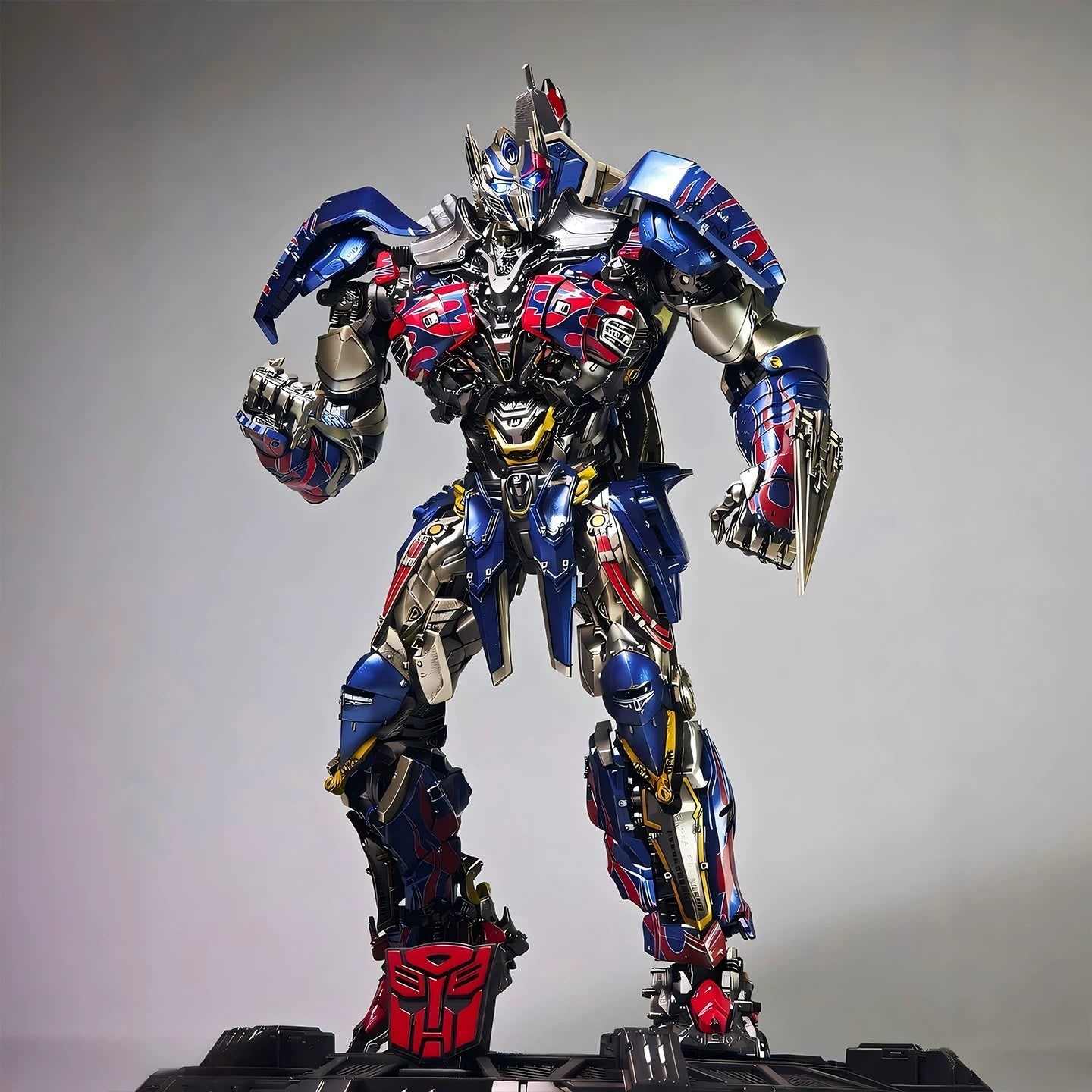 Transformers Optimus Prime Pro Model Kit | Articulated Mecha Action Figure with LED Eyes & Weapon Accessories