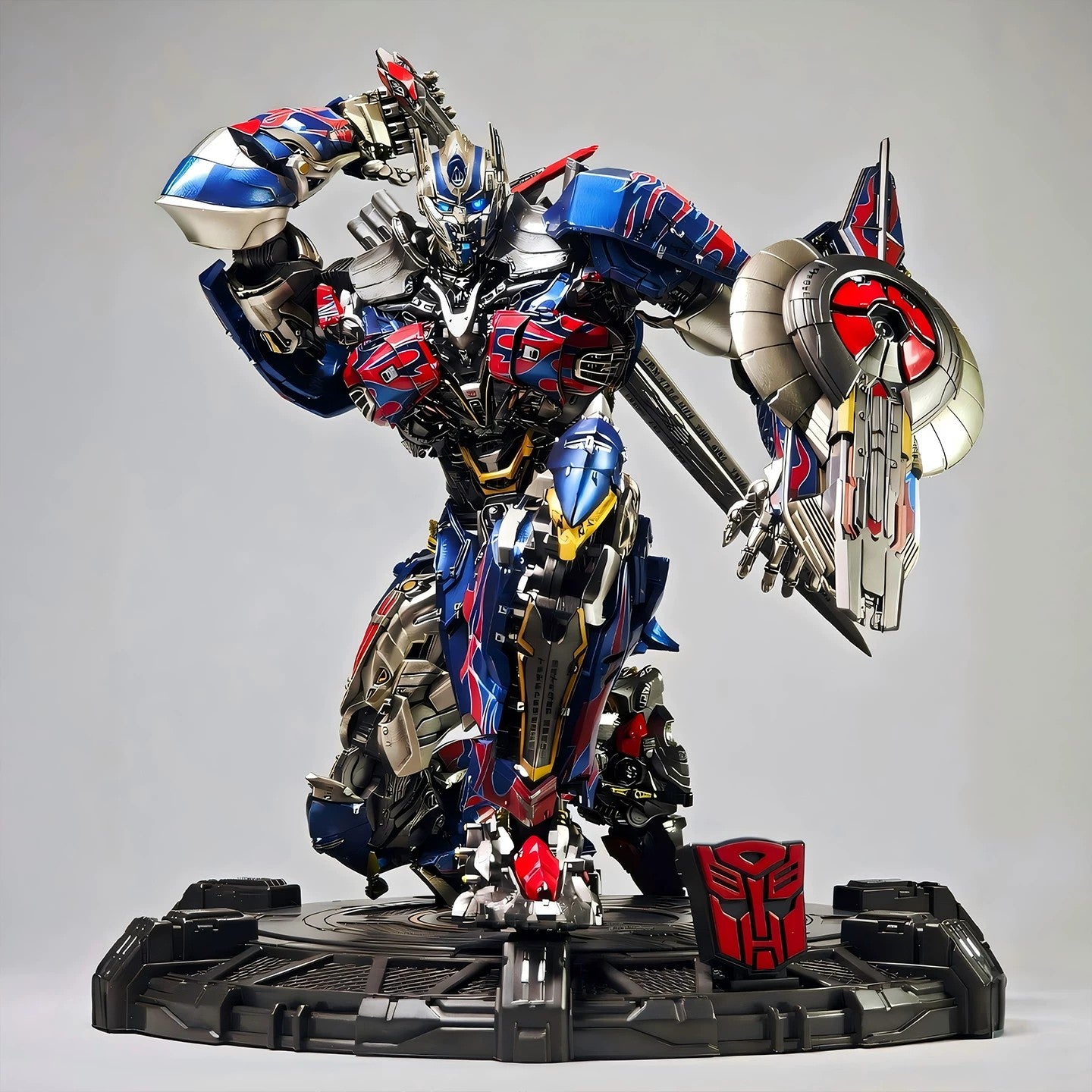 Transformers Optimus Prime Pro Model Kit | Articulated Mecha Action Figure with LED Eyes & Weapon Accessories