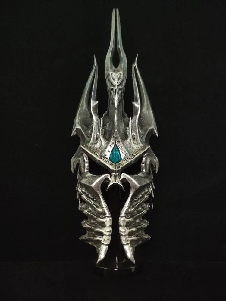 Warcraft 2.0 Lich King Helmet – 1:1 Scale Helm of Domination – Arthas Frostmourne Crown Model Statue