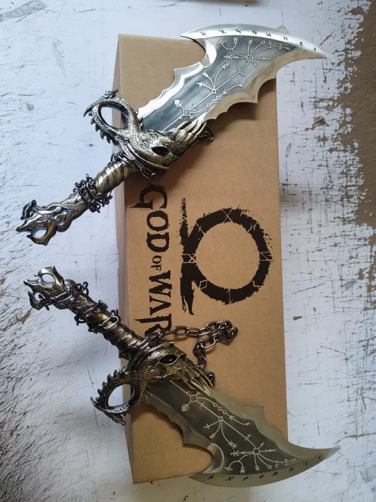 God of War – Blades of Chaos – Kratos Chaos Blades – 1:1 Full Metal – Unsharpened