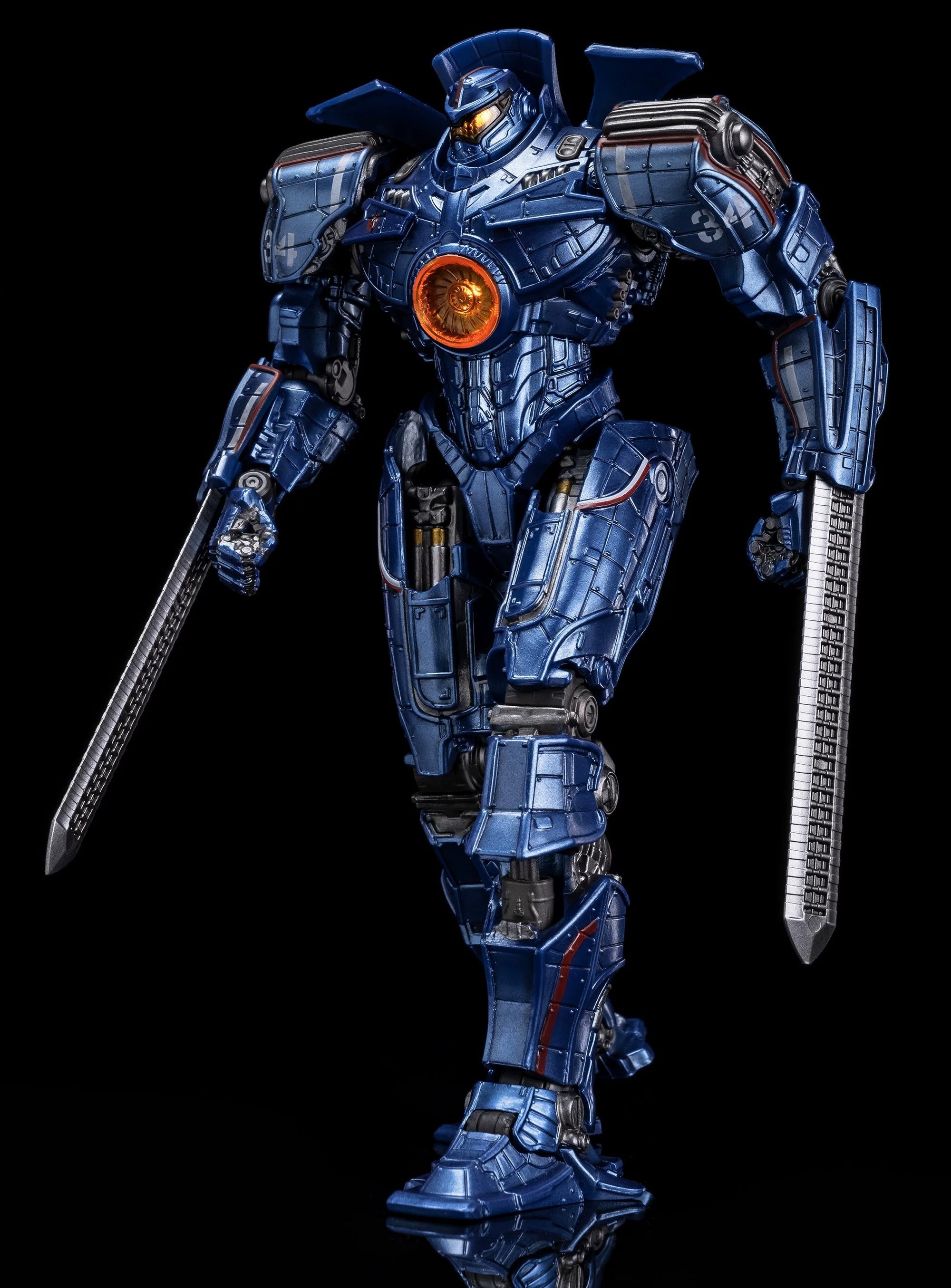 Pacific Rim Gipsy Danger Mecha Action Figure - Fully Poseable 8" Robot Model Toy with LED Lights & Accessories, Perfect Gift for Sci-Fi & Anime Fans