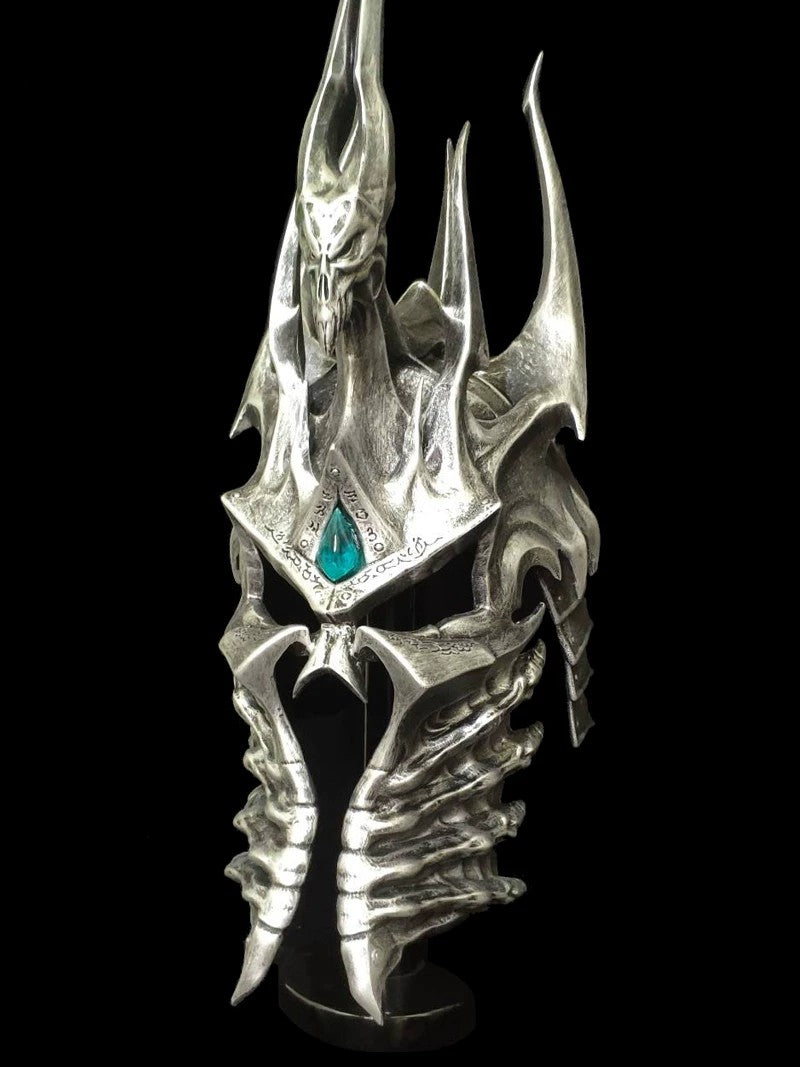 Warcraft 2.0 Lich King Helmet – 1:1 Scale Helm of Domination – Arthas Frostmourne Crown Model Statue