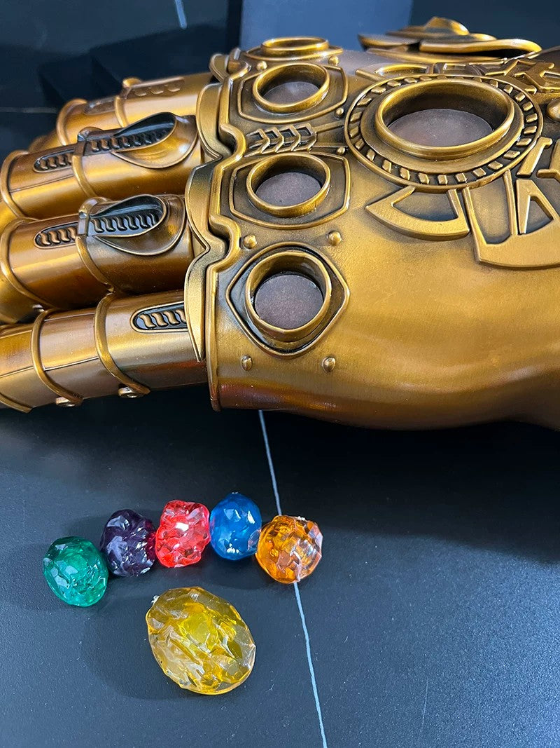 Life-size Metal Infinity Gauntlet Thanos Cosplay - Infinity Gauntlet Iron Man 1:1 Movie Replica Prop with Magnetic Stones