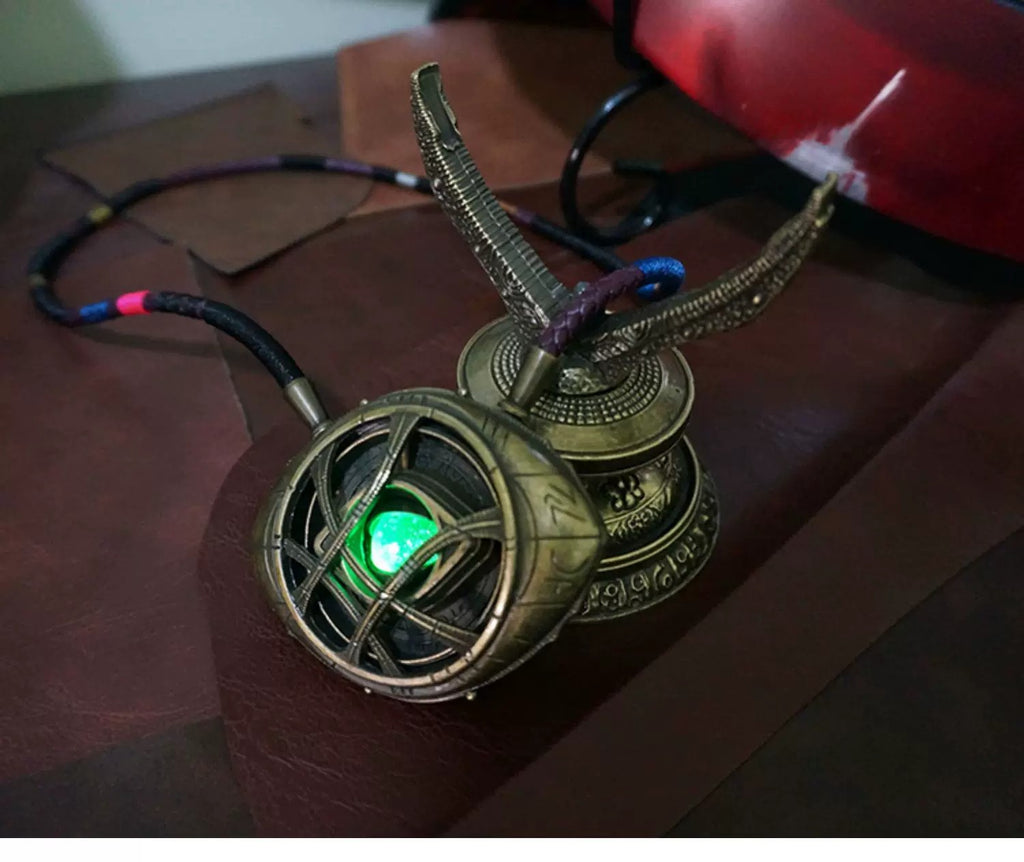 Avengers Doctor Strange Necklace – Eye of Agamotto – Infinity Stone Time Gem – Collectible Model