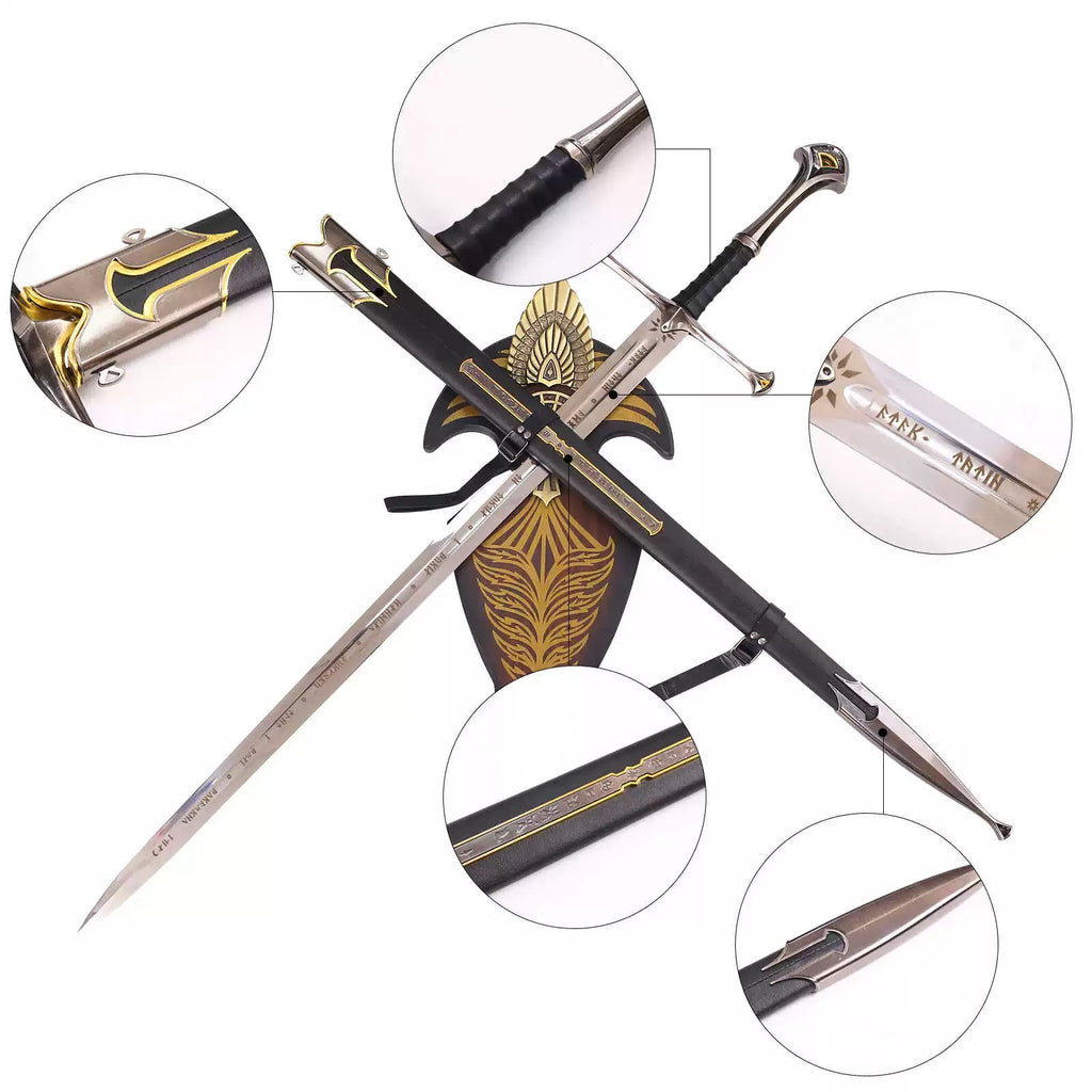 The Lord of the Rings – Narsil Sword – Aragorn's Blade – Elendil's Heirloom – 1:1 Scale Full Metal – Unsharpened – Inscribed Edition
