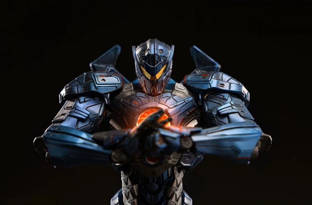 Pacific Rim Gipsy Danger Mecha Action Figure - Fully Poseable 8" Robot Model Toy with LED Lights & Accessories, Perfect Gift for Sci-Fi & Anime Fans