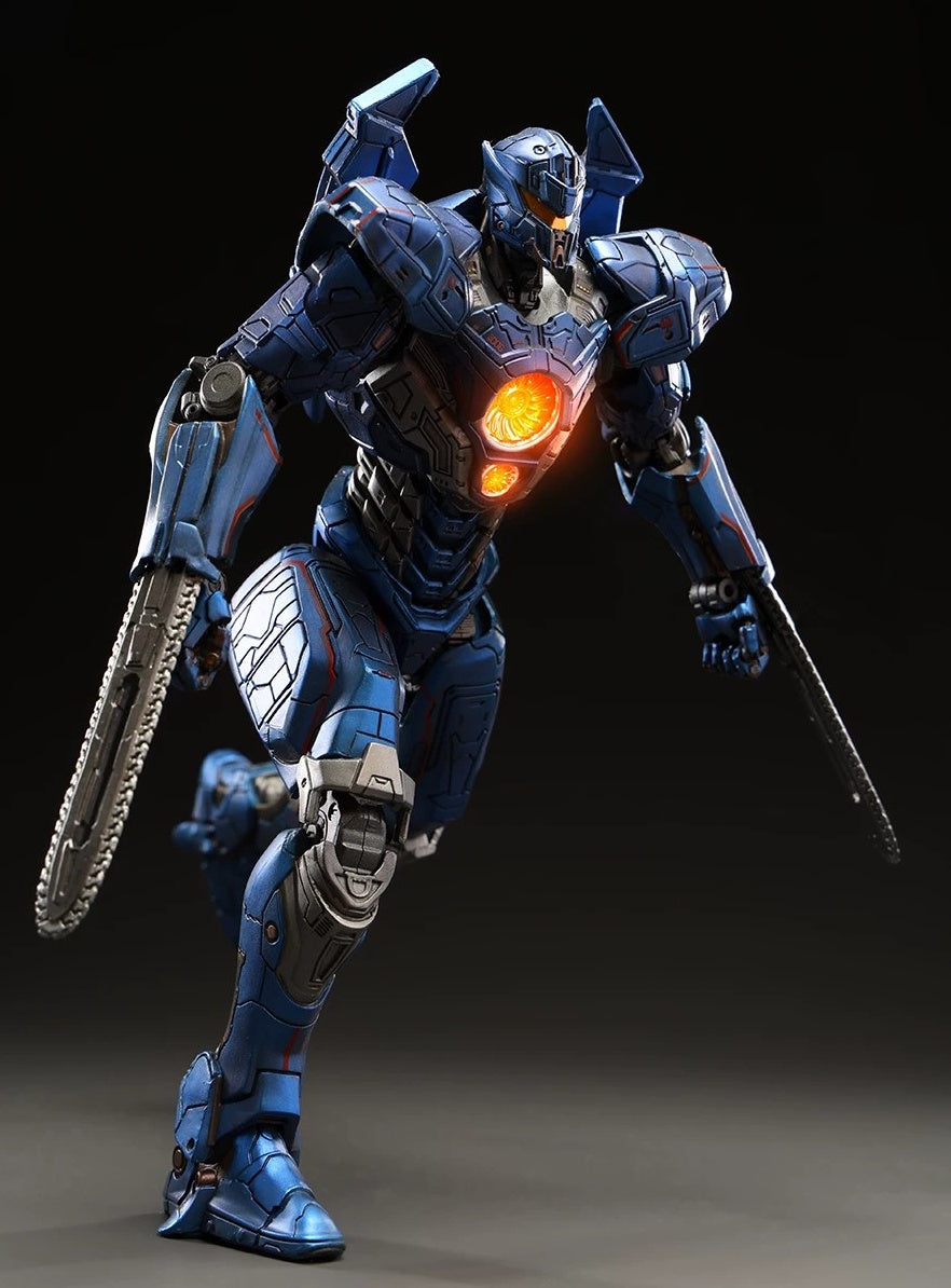 Pacific Rim Gipsy Danger Mecha Action Figure - Fully Poseable 8" Robot Model Toy with LED Lights & Accessories, Perfect Gift for Sci-Fi & Anime Fans