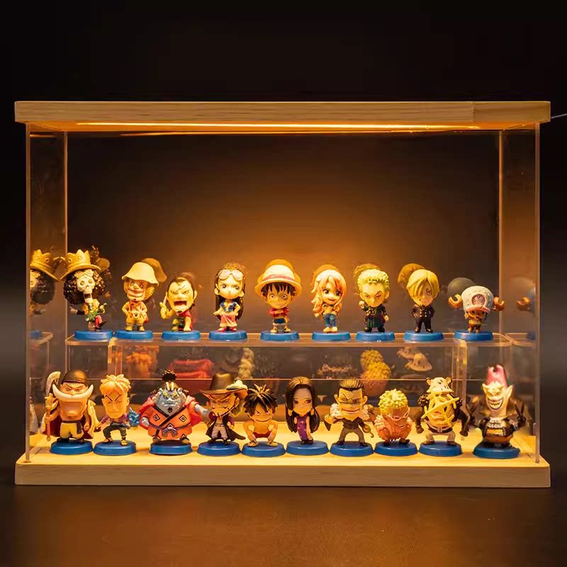 One Piece Anime Figure Set with LED Display Case - Luffy, Zoro, Boa Hancock Action Figures, Perfect Birthday & Graduation Gift for Fans