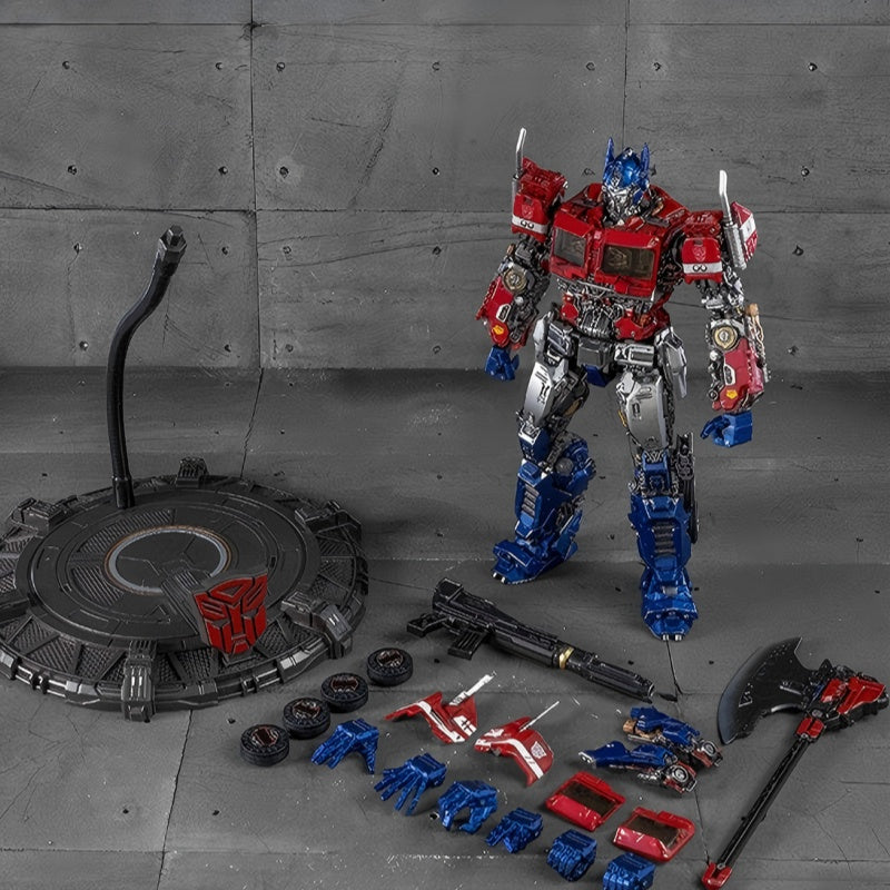 Transformers Optimus Prime Pro Model Kit | Articulated Mecha Action Figure with LED Eyes & Weapon Accessories