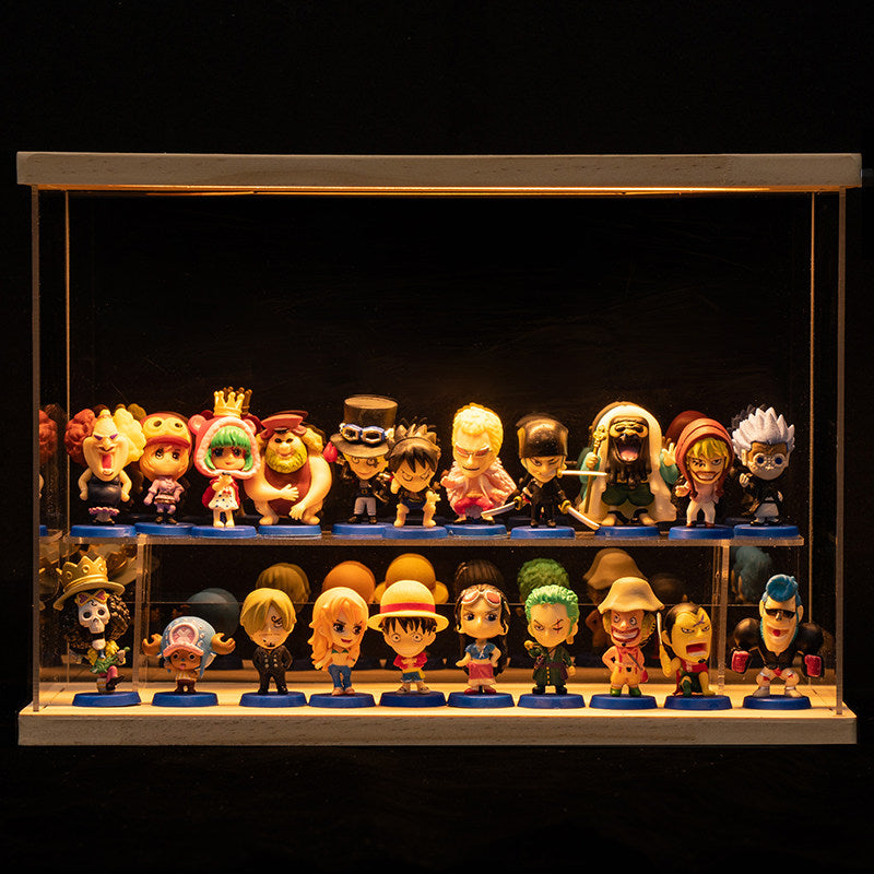 One Piece Anime Figure Set with LED Display Case - Luffy, Zoro, Boa Hancock Action Figures, Perfect Birthday & Graduation Gift for Fans