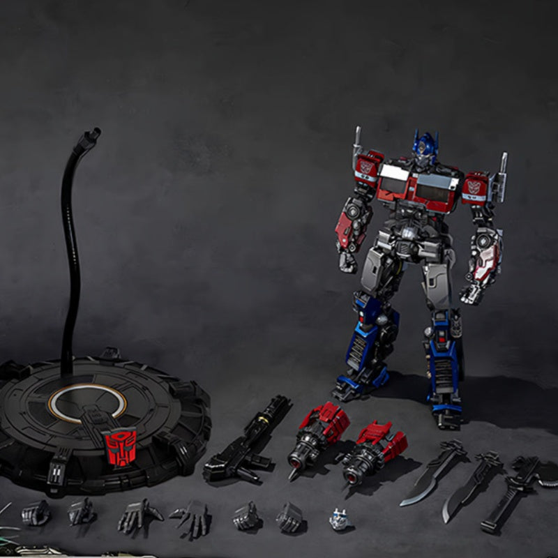 Transformers Optimus Prime Pro Model Kit | Articulated Mecha Action Figure with LED Eyes & Weapon Accessories
