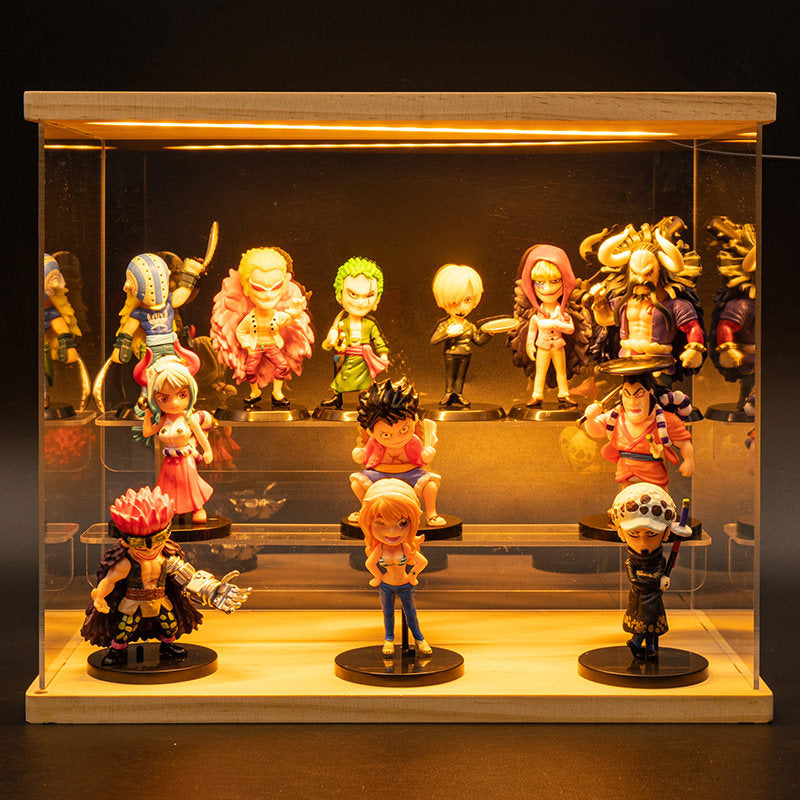 One Piece Anime Figure Set with LED Display Case - Luffy, Zoro, Boa Hancock Action Figures, Perfect Birthday & Graduation Gift for Fans