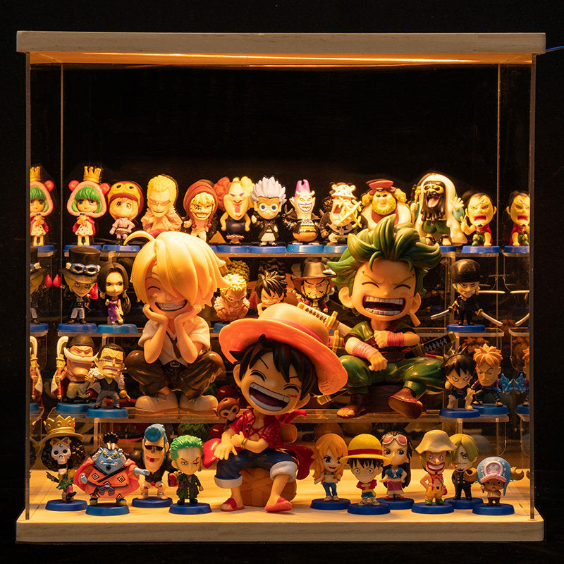 One Piece Anime Figure Set with LED Display Case - Luffy, Zoro, Boa Hancock Action Figures, Perfect Birthday & Graduation Gift for Fans