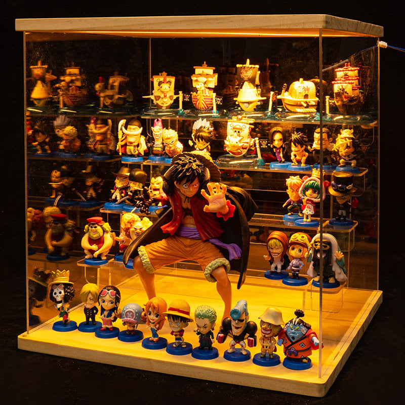 One Piece Anime Figure Set with LED Display Case - Luffy, Zoro, Boa Hancock Action Figures, Perfect Birthday & Graduation Gift for Fans